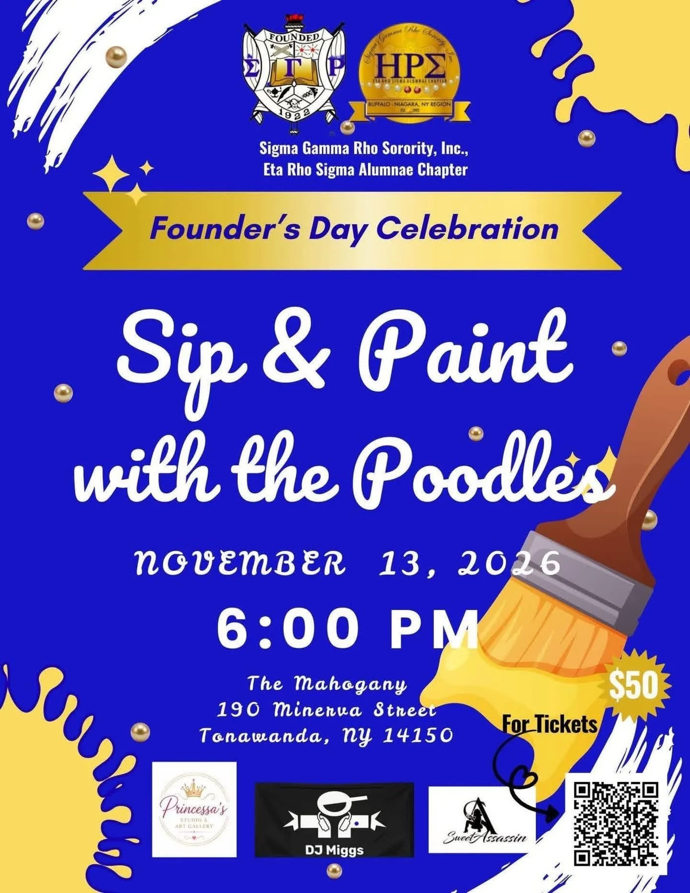 Founder's Day Celebration: Sip & Paint with the Poodles event artwork